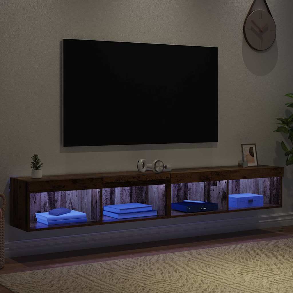 Mobiletti TV da Parete Panama 2 pcs Legno vecchio 882966
