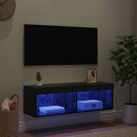 Mobile TV da parete Panama Rovere Nero 100 x 30 x 30 cm 882969