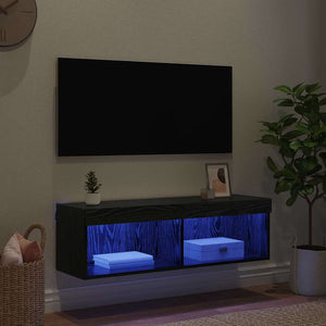 Mobile TV da parete Panama Rovere Nero 100 x 30 x 30 cm 882969