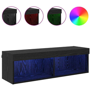 Mobile TV da parete Panama Rovere Nero 100 x 30 x 30 cm 882969