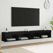 Mobiletti TV da Parete Panama 2 pcs Rovere Nero 882970