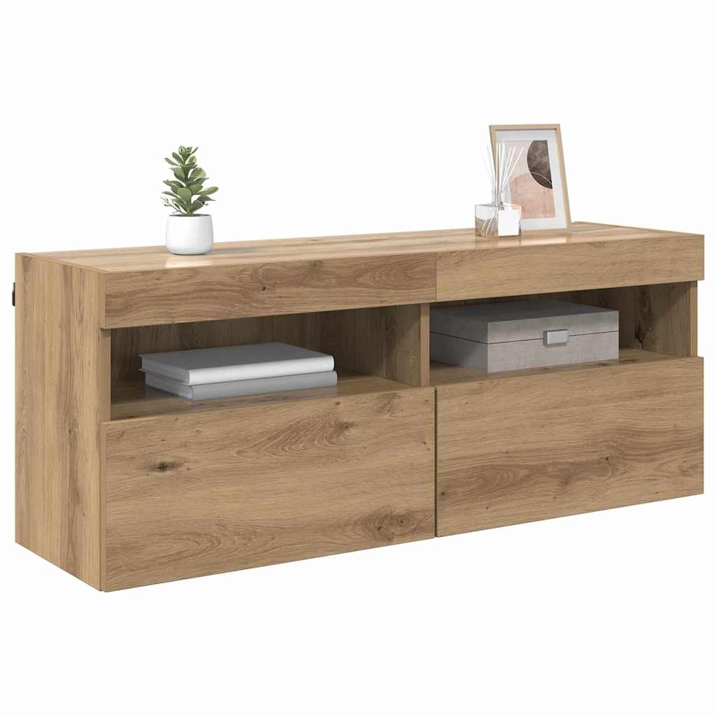 Mobile TV da parete-Mobile TV a Muro-Credenza TV Rovere artigianale 100 x 30 x 40 cm