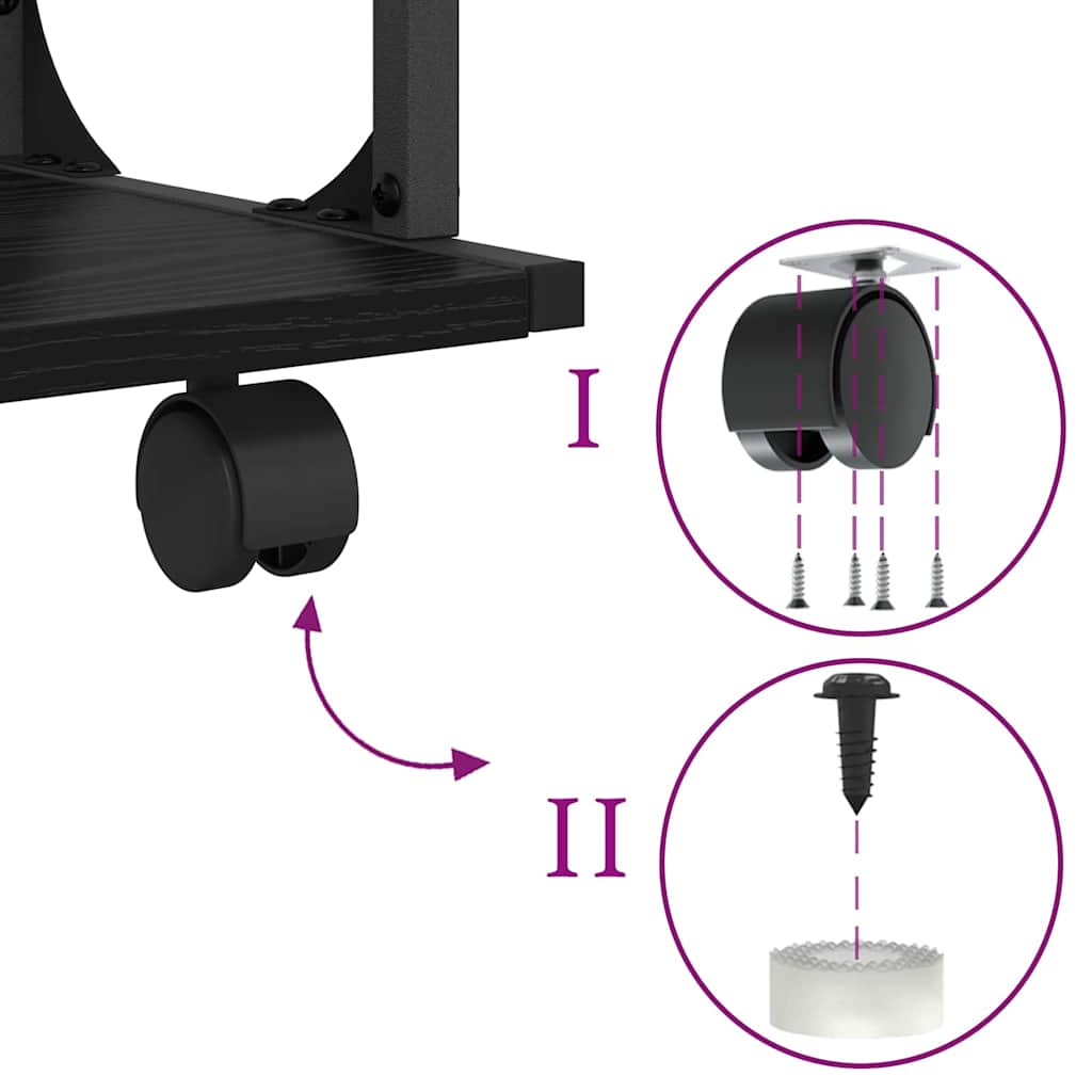 Supporto per Stampante Rovere Nero 41 x 28 x 33.5 cm 882991