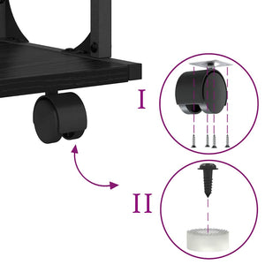 Supporto per Stampante Rovere Nero 41 x 28 x 33.5 cm 882991