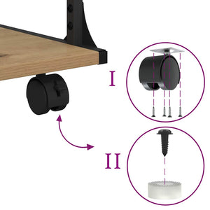 Supporto per Stampante Rovere artigianale 43 x 48 x 64 cm 882993