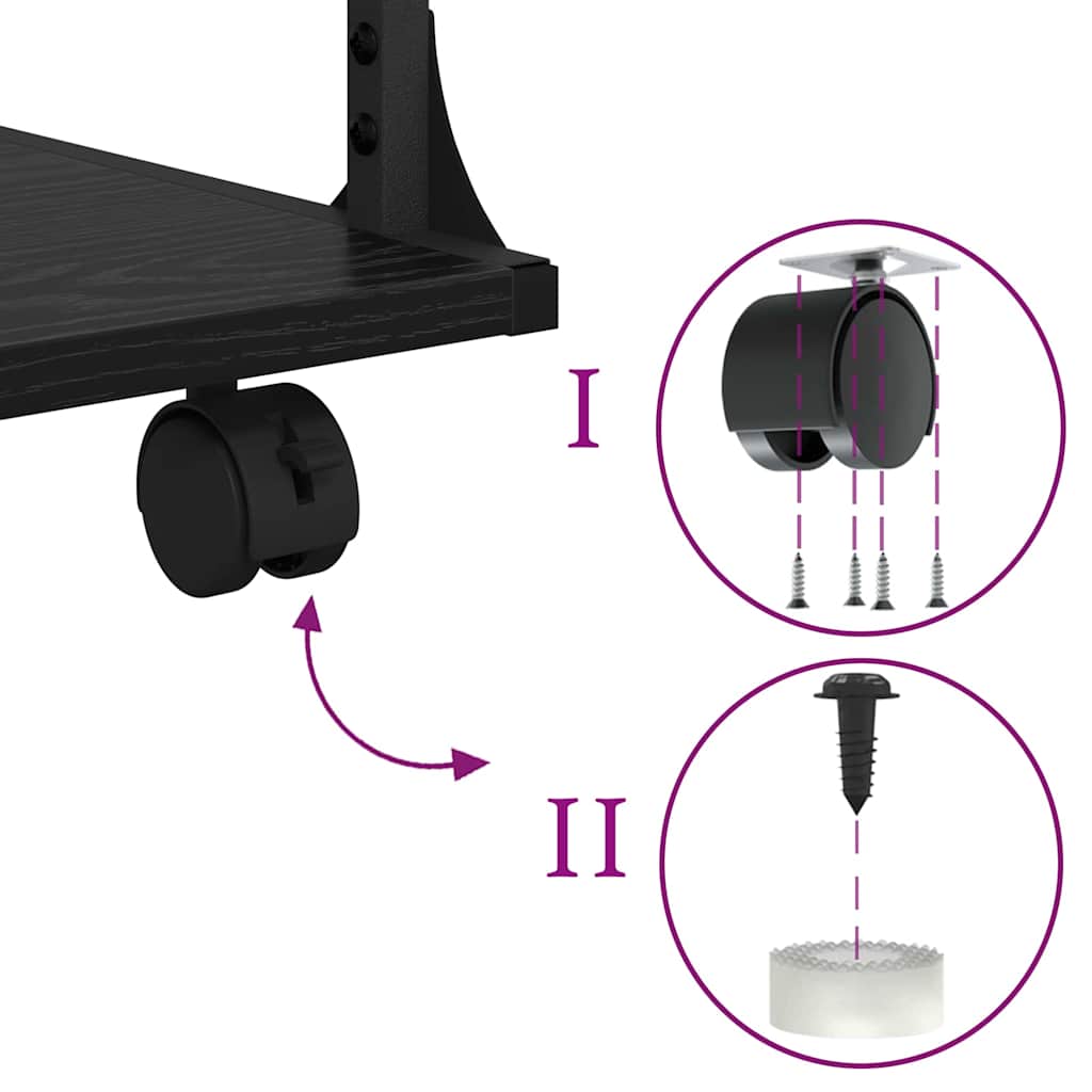 Supporto per Stampante Rovere Nero 43 x 48 x 64 cm 882994