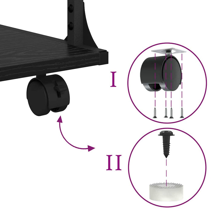 Supporto per Stampante Rovere Nero 43 x 48 x 64 cm 882994