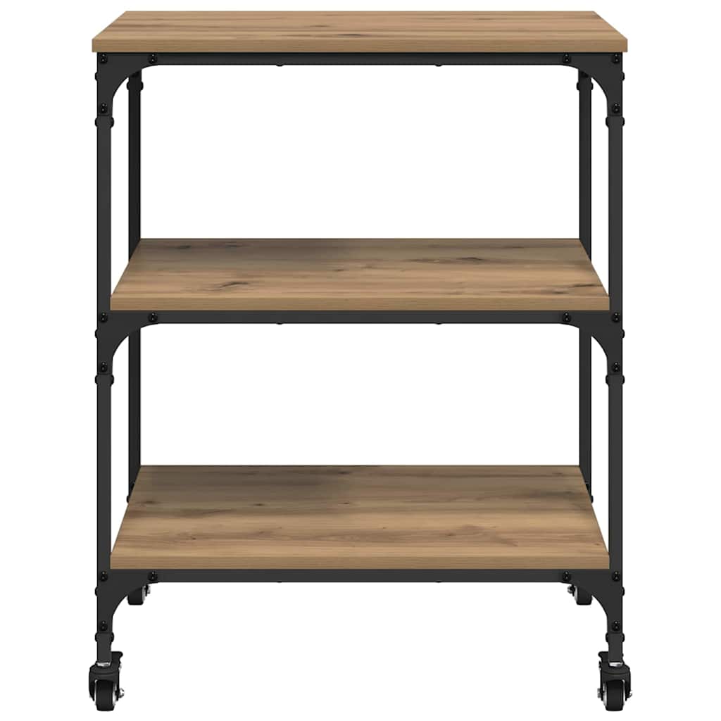 Carrello da Cucina-Scaffale per Cucina Rovere artigianale 60 x 41 x 76 cm