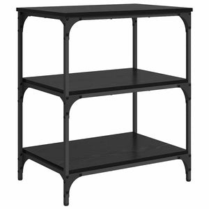 Carrello da Cucina-Scaffale per Cucina Rovere Nero 60 x 41 x 76 cm
