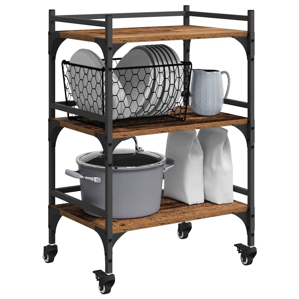 Carrello da Cucina-Scaffale per Cucina Legno vecchio 50 x 35 x 75.5 cm