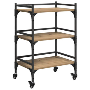 Carrello da Cucina-Scaffale per Cucina Rovere artigianale 50 x 35 x 75.5 cm