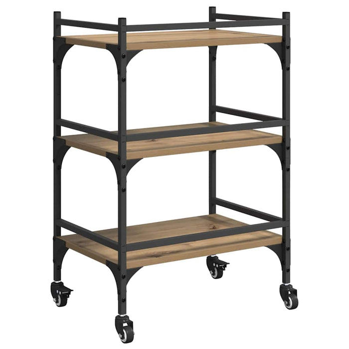 Carrello da Cucina-Scaffale per Cucina Rovere artigianale 50 x 35 x 75.5 cm