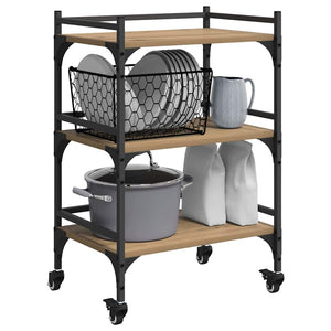 Carrello da Cucina-Scaffale per Cucina Rovere artigianale 50 x 35 x 75.5 cm