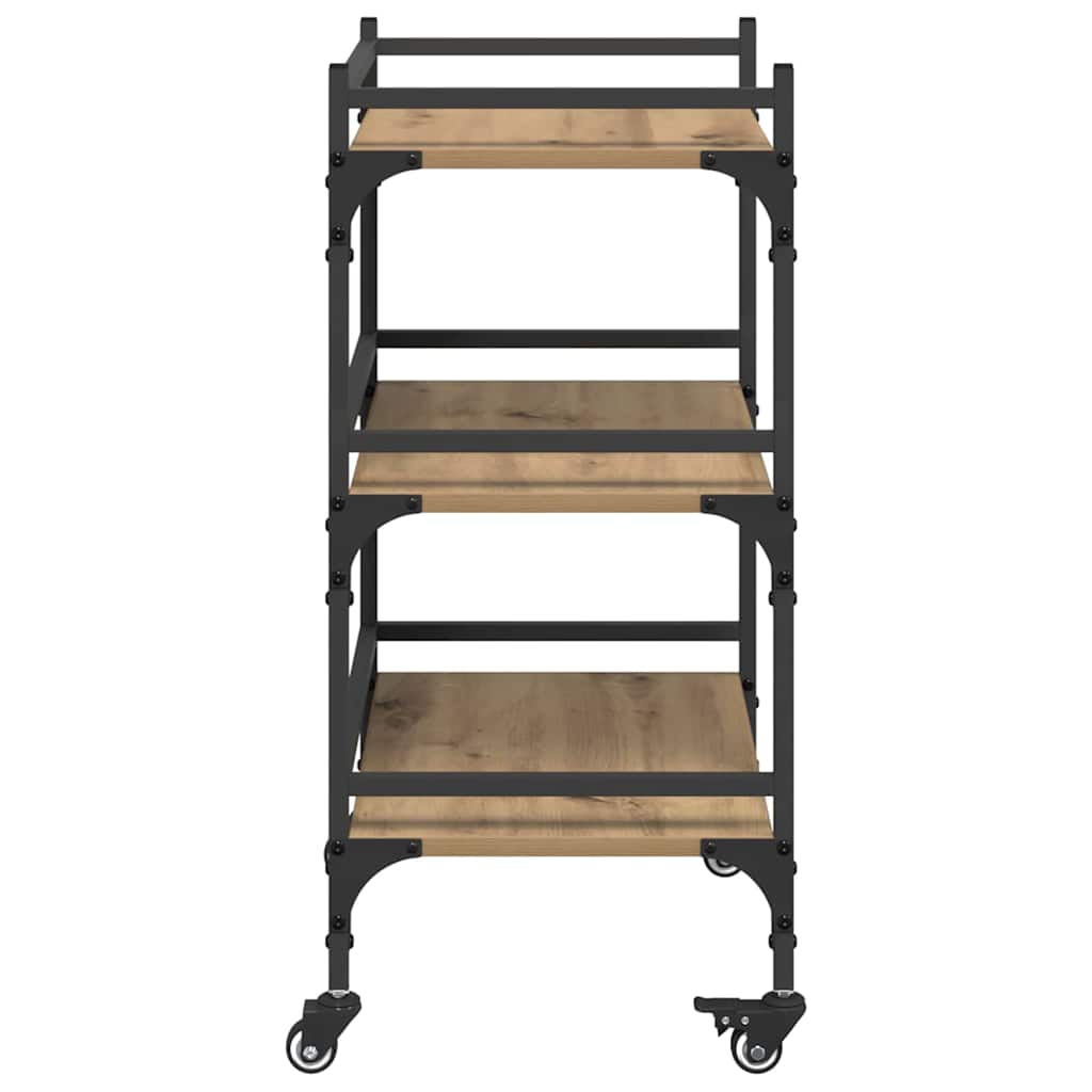 Carrello da Cucina-Scaffale per Cucina Rovere artigianale 50 x 35 x 75.5 cm
