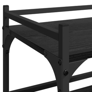 Carrello da Cucina-Scaffale per Cucina Rovere Nero 50 x 35 x 75.5 cm