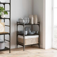 Carrello da Cucina Rovere Nero 50 x 35 x 75.5 cm 883017