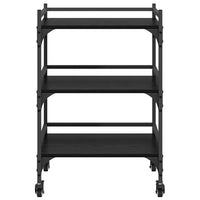 Carrello da Cucina-Scaffale per Cucina Rovere Nero 50 x 35 x 75.5 cm