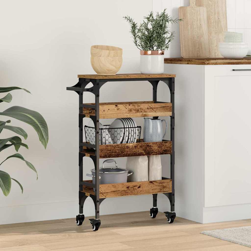 Carrello da Cucina-Scaffale per Cucina Legno vecchio 53 x 20 x 76 cm