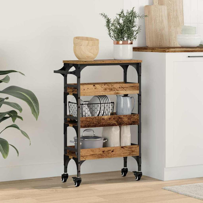 Carrello da Cucina-Scaffale per Cucina Legno vecchio 53 x 20 x 76 cm