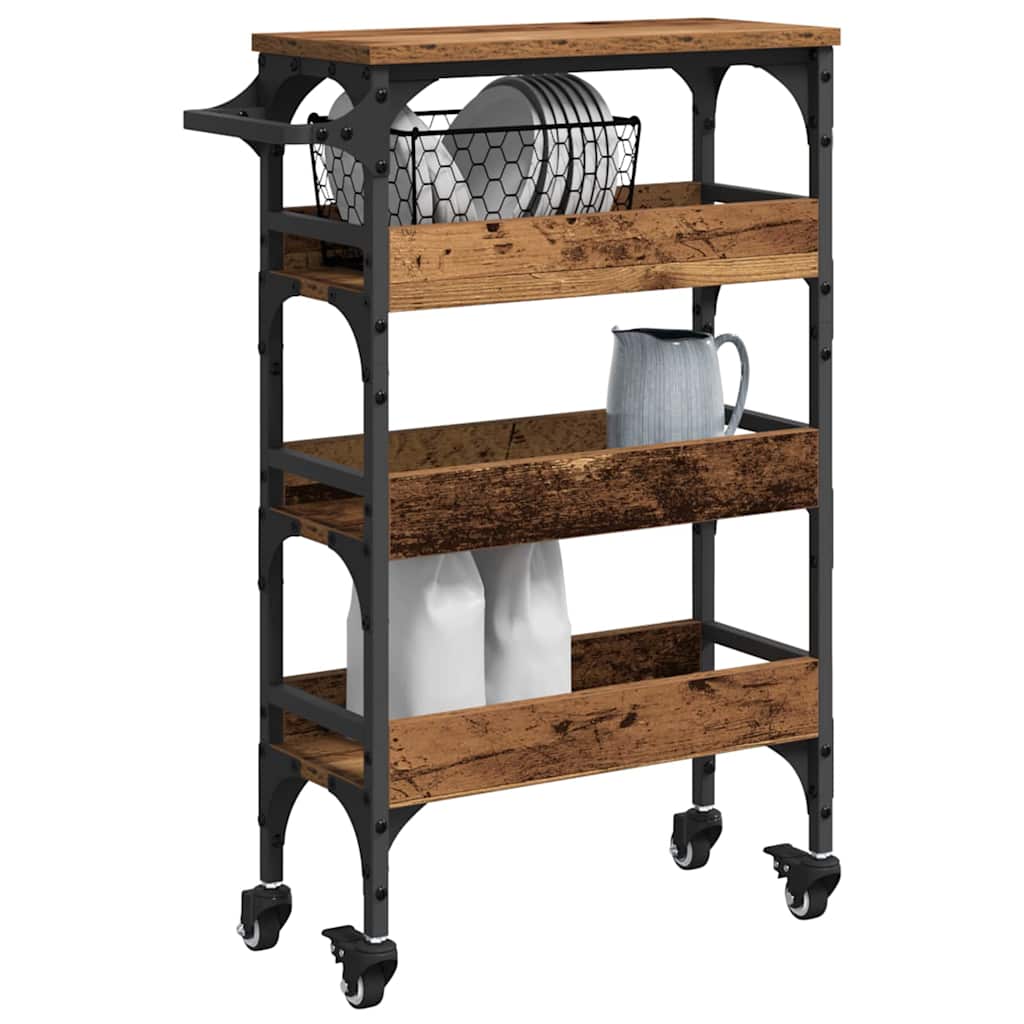 Carrello da Cucina-Scaffale per Cucina Legno vecchio 53 x 20 x 76 cm