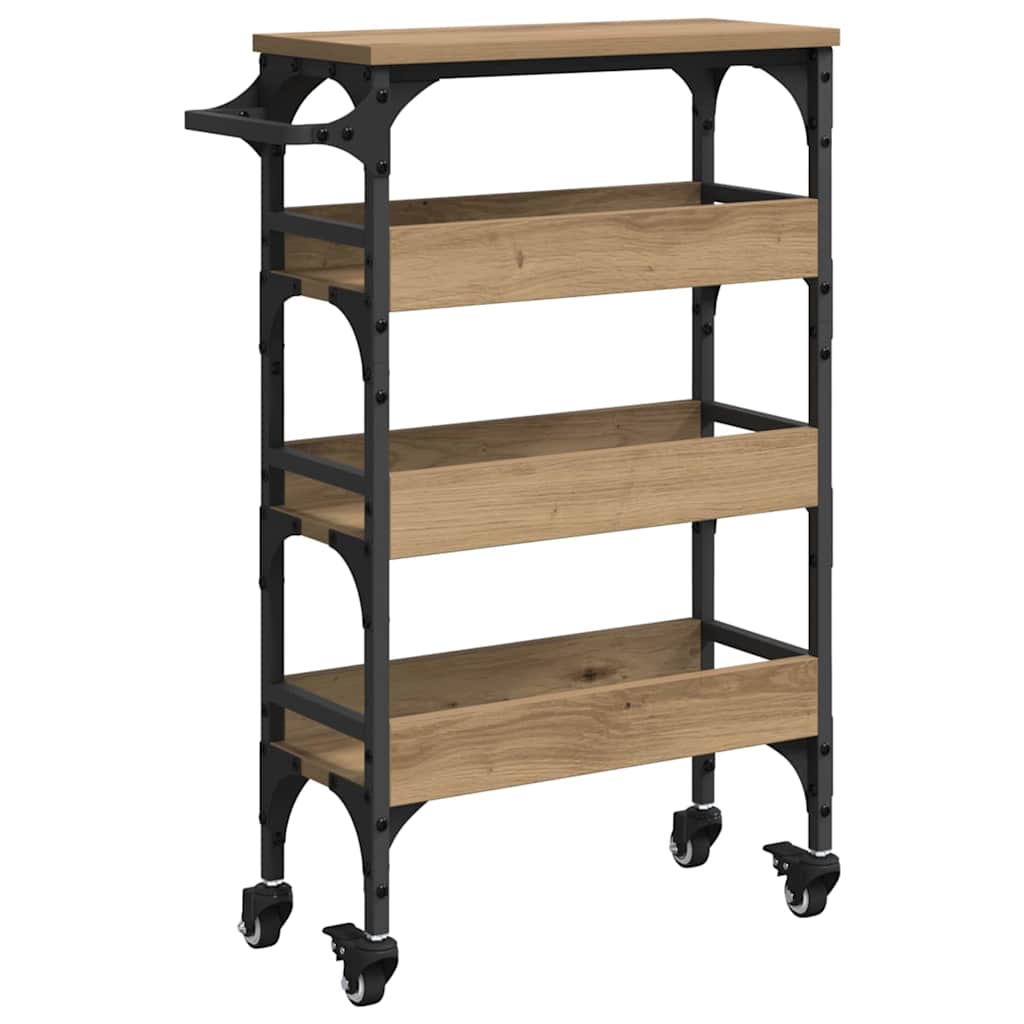 Carrello da Cucina-Scaffale per Cucina Rovere artigianale 53 x 20 x 76 cm