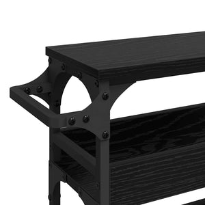 Carrello da Cucina-Scaffale per Cucina Rovere Nero 53 x 20 x 76 cm