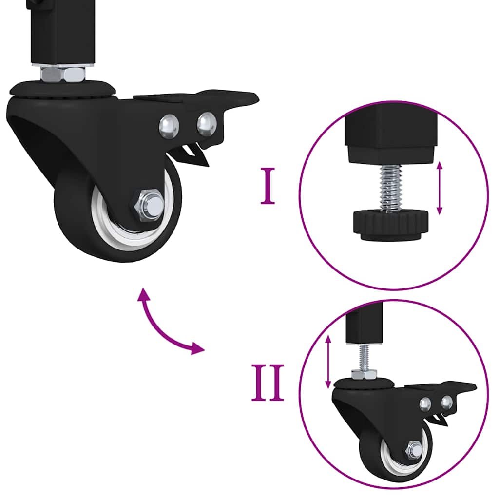 Carrello da Cucina Rovere Nero 53 x 20 x 76 cm 883024