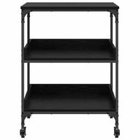 Carrello da Cucina-Scaffale per Cucina Rovere Nero 60 x 41 x 80.5 cm