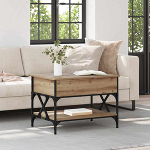 Tavolino da Salotto-Tavolino da soggiorno-Tavolo Rovere artigianale 70x50x50cm