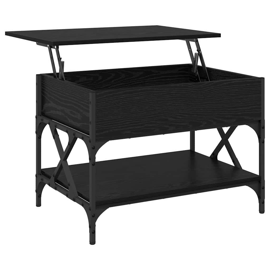 Tavolino da salotto Rovere Nero 70x50x50cm Legno multistrato 883040