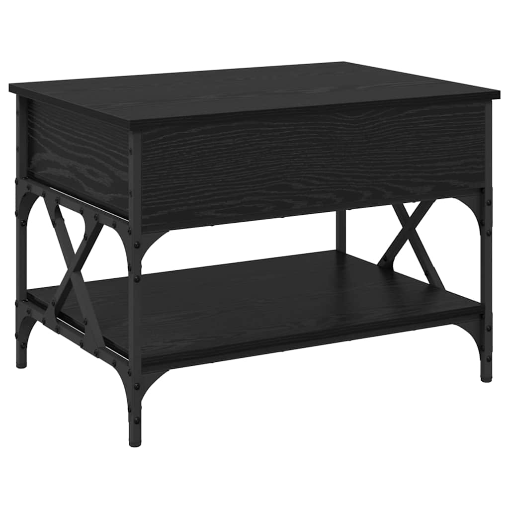 Tavolino da salotto Rovere Nero 70x50x50cm Legno multistrato 883040