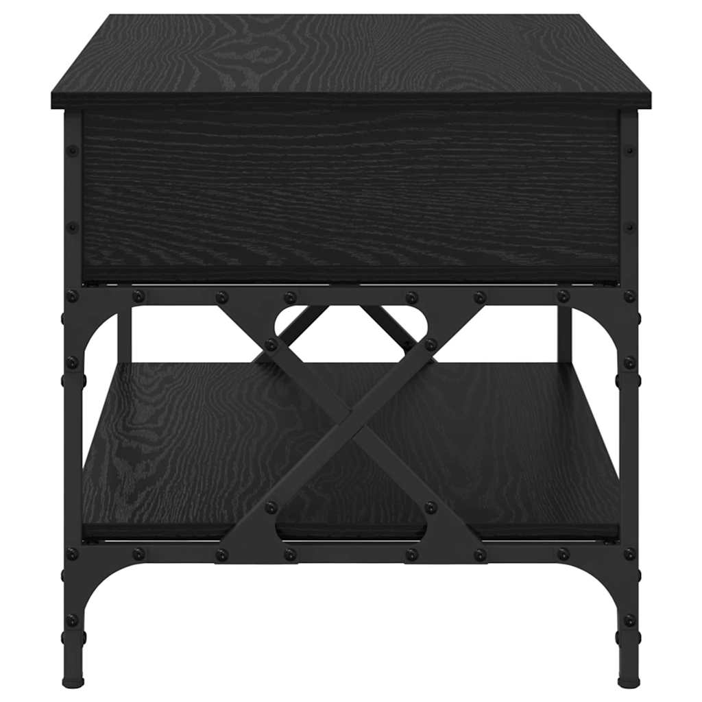 Tavolino da salotto Rovere Nero 70x50x50cm Legno multistrato 883040