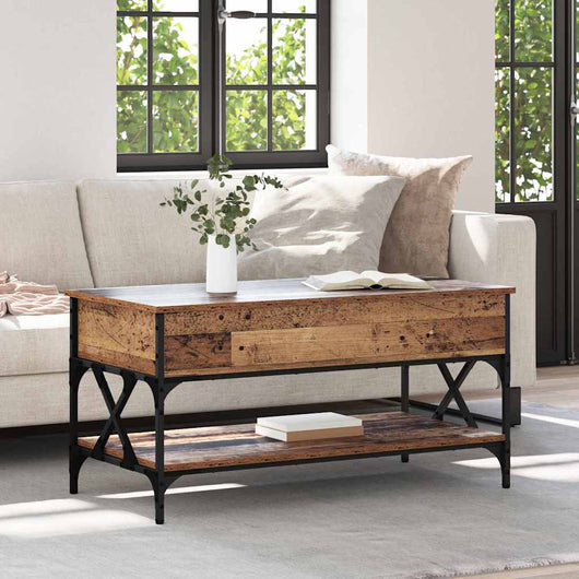 Tavolino da Salotto-Tavolino da soggiorno-Tavolo Legno vecchio 100 x 50 x 50 cm