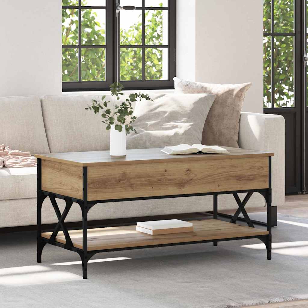 Tavolino da Salotto-Tavolino da soggiorno-Tavolo Rovere artigianale 100 x 50 x 50 cm