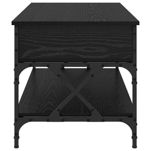 Tavolino da Salotto-Tavolino da soggiorno-Tavolo Rovere Nero 100 x 50 x 50 cm