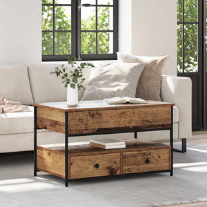 Tavolino da salotto con cassetto Legno vecchio 85 x 50 x 50 cm 883055