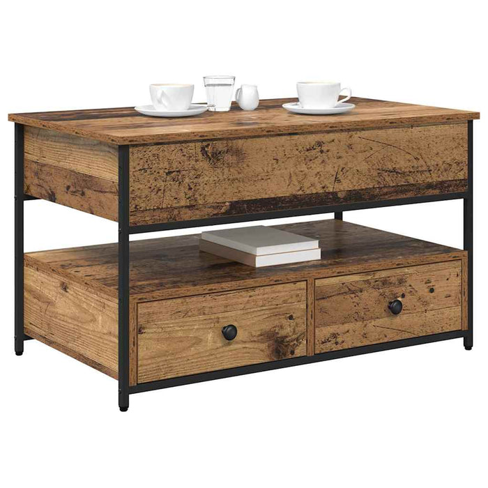 Tavolino da salotto con cassetto Legno vecchio 85 x 50 x 50 cm 883055