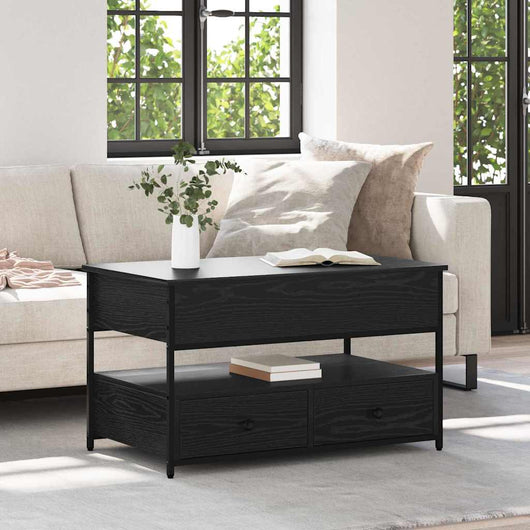 Tavolino da salotto con cassetto Rovere Nero 85 x 50 x 50 cm 883057