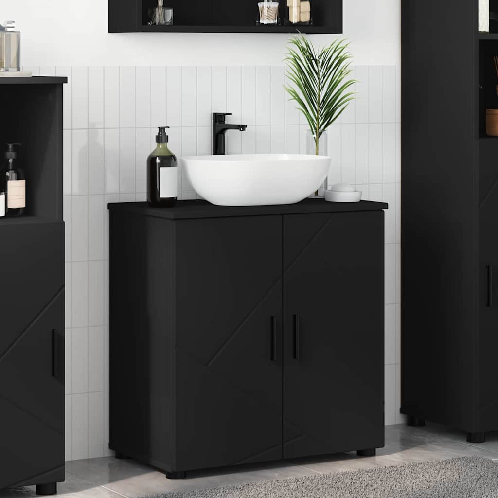 Mobile da Bagno Nero 61 x 35 x 64 cm Legno multistrato 883285