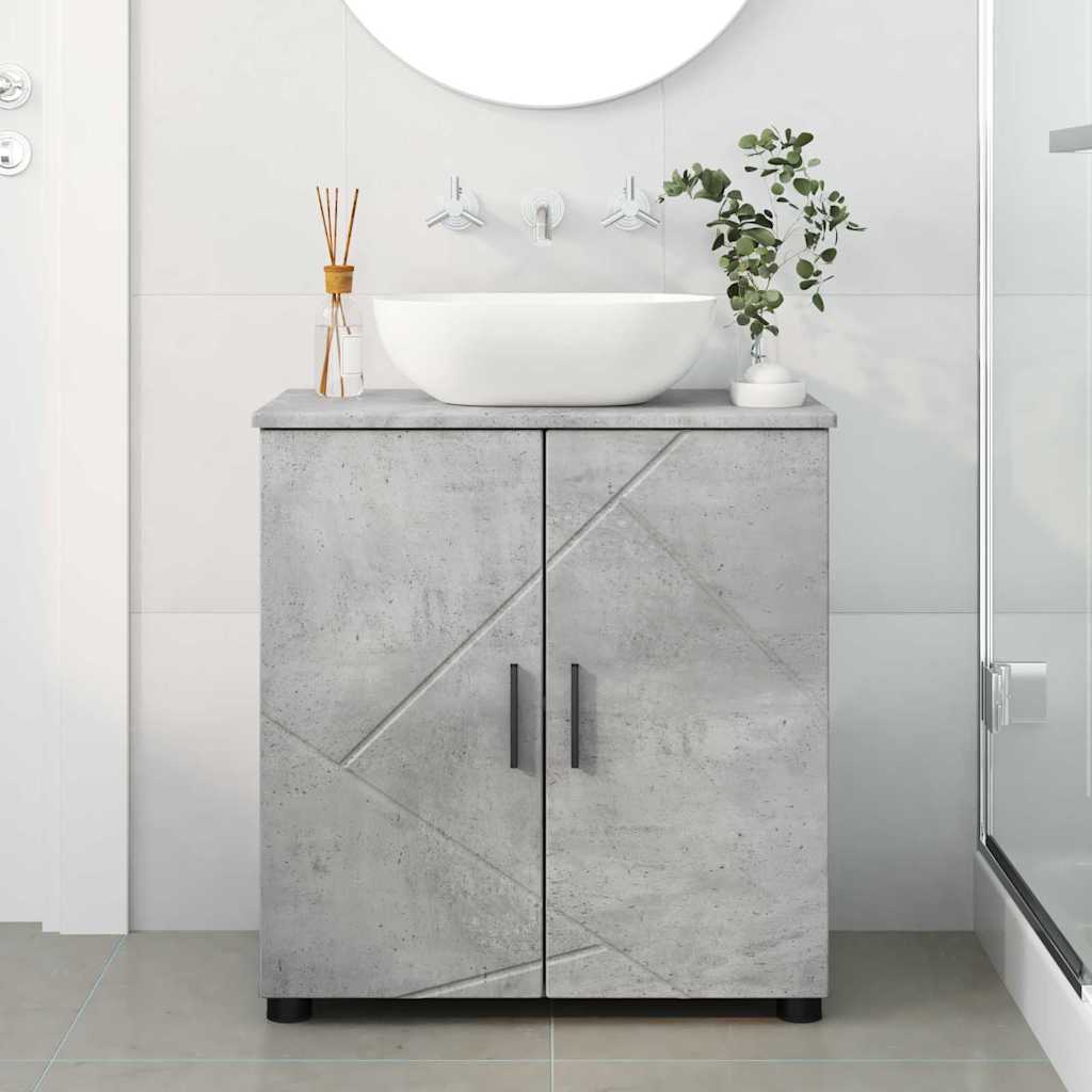 Mobile da Bagno con lo scaffale Grigio cemento 61 x 35 x 64 cm 883287