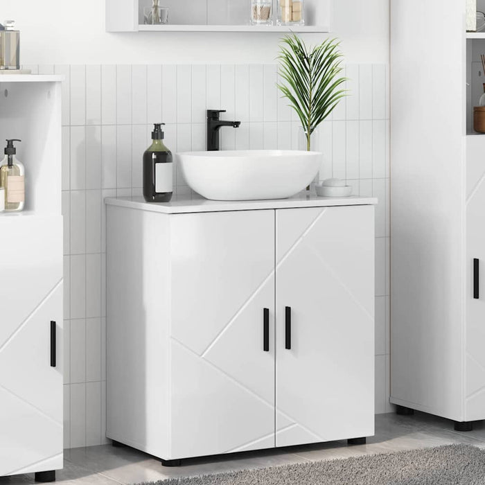 Mobile da Bagno Bianco lucido 61 x 35 x 64 cm Legno multistrato 883288