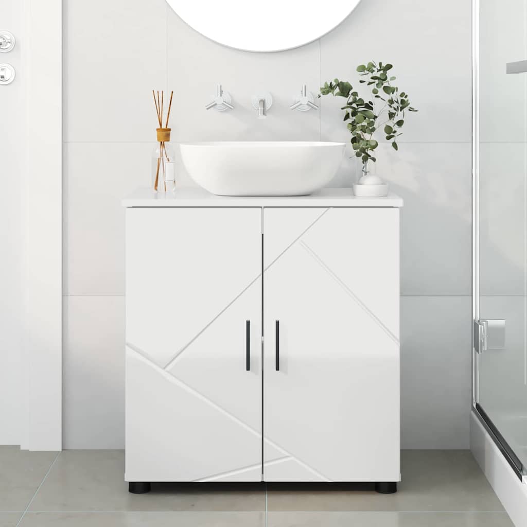 Mobile da Bagno Bianco lucido 61 x 35 x 64 cm Legno multistrato 883288