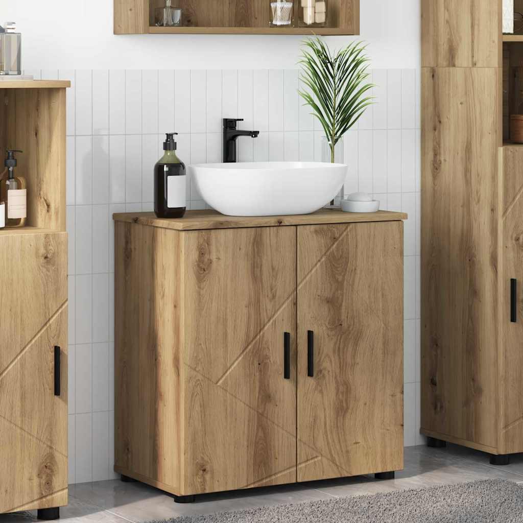 Mobile da Bagno con porta rovere artigianale 61 x 35 x 64 cm 883293