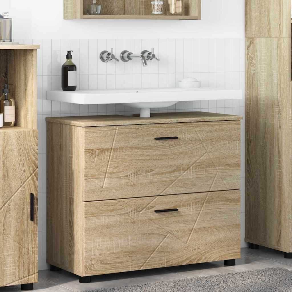 Mobile da Bagno con cassetto rovere sonoma 76.5 x 35 x 64 cm 883296
