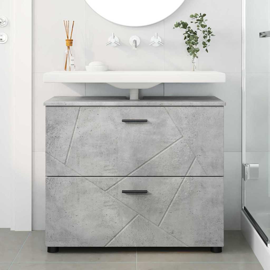 Mobile da Bagno con cassetto Grigio cemento 76.5 x 35 x 64 cm 883297
