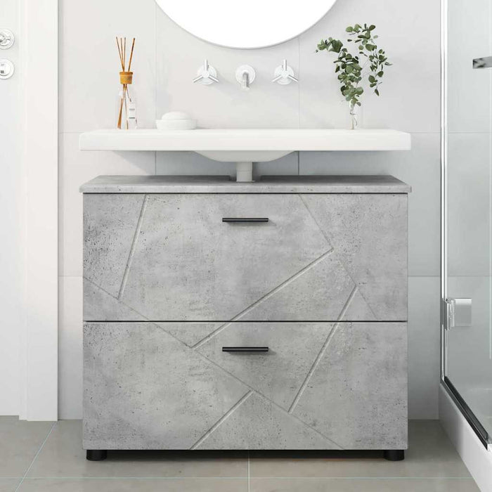 Mobile da Bagno con cassetto Grigio cemento 76.5 x 35 x 64 cm 883297