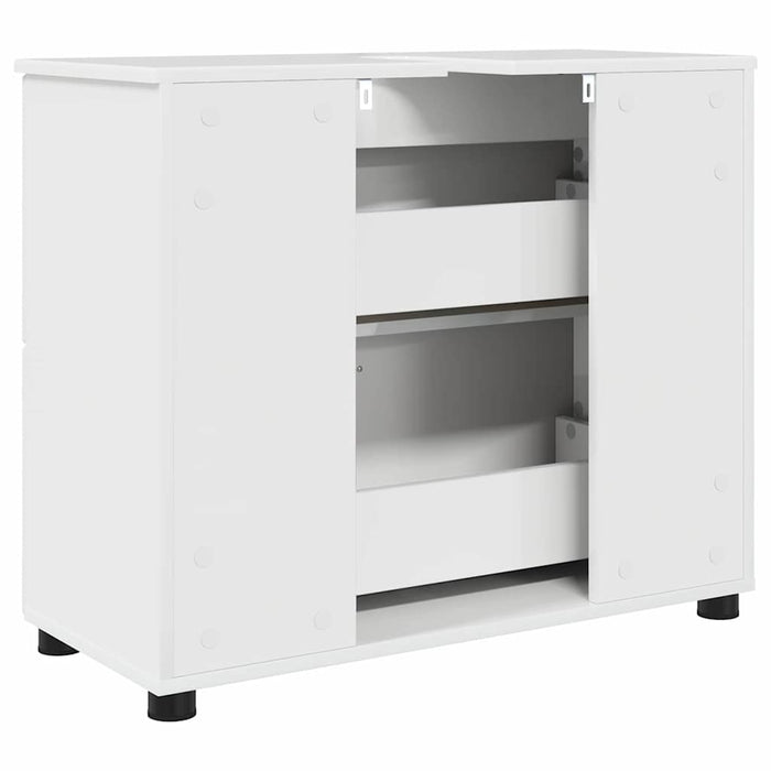 Mobile da Bagno con cassetto Bianco lucido 76.5 x 35 x 64 cm 883298