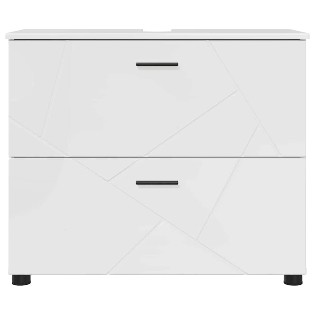 Mobile da Bagno con cassetto Bianco lucido 76.5 x 35 x 64 cm 883298