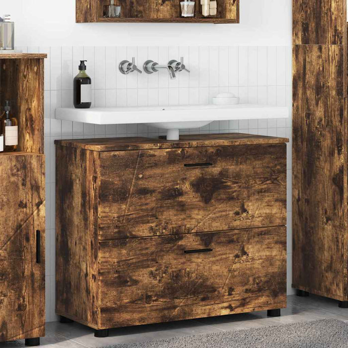 Mobile da Bagno Rovere fumo 76.5 x 35 x 64 cm Legno multistrato 883299