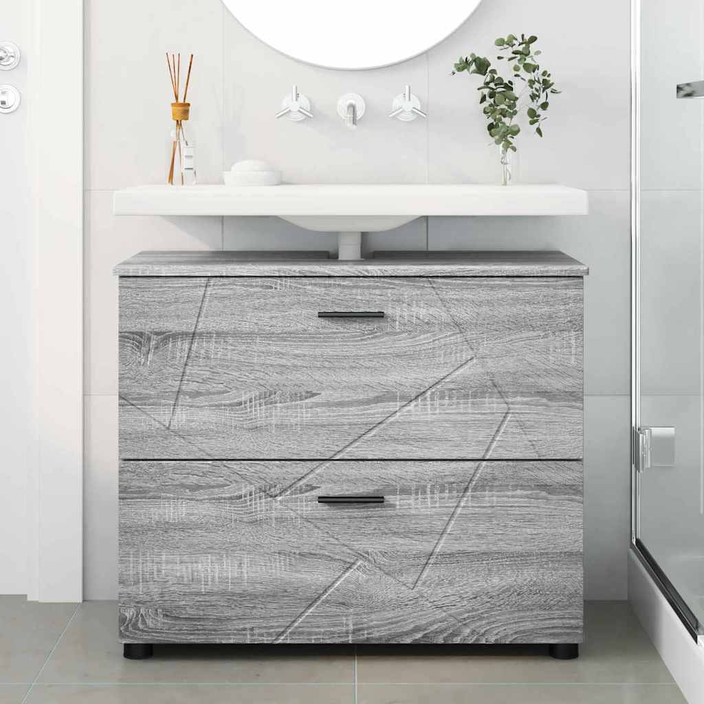 Mobile da Bagno con cassetto Grigio sonoma 76.5 x 35 x 64 cm 883300